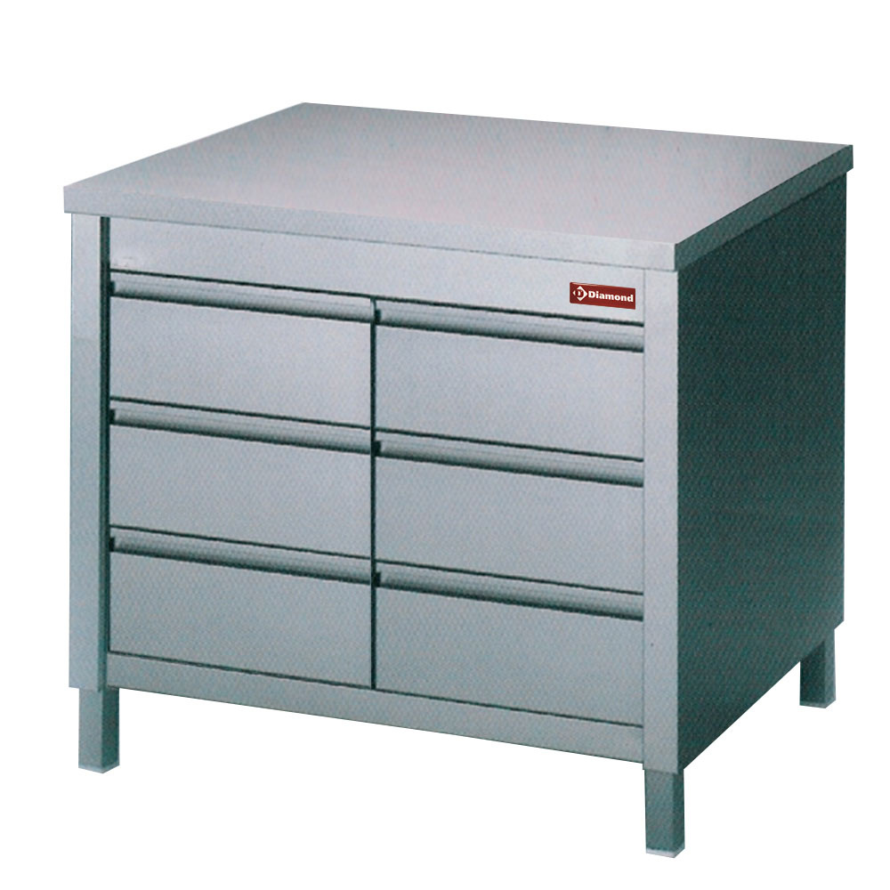 Werktafelkast met 6 laden GN1/1 Werktafelkast met 6 laden GN1/1