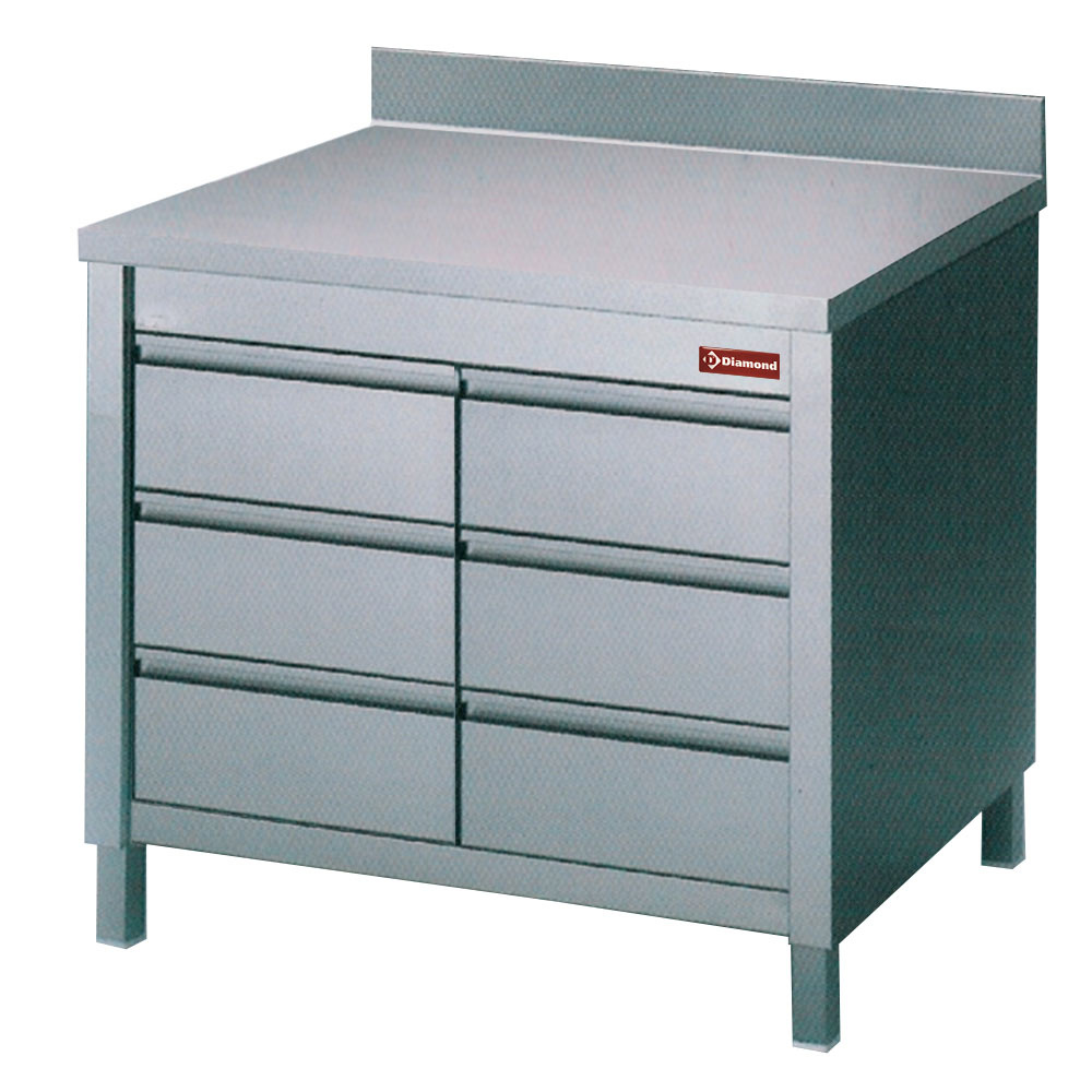 Werktafelkast met 6 laden GN1/1 Werktafelkast met 6 laden GN1/1