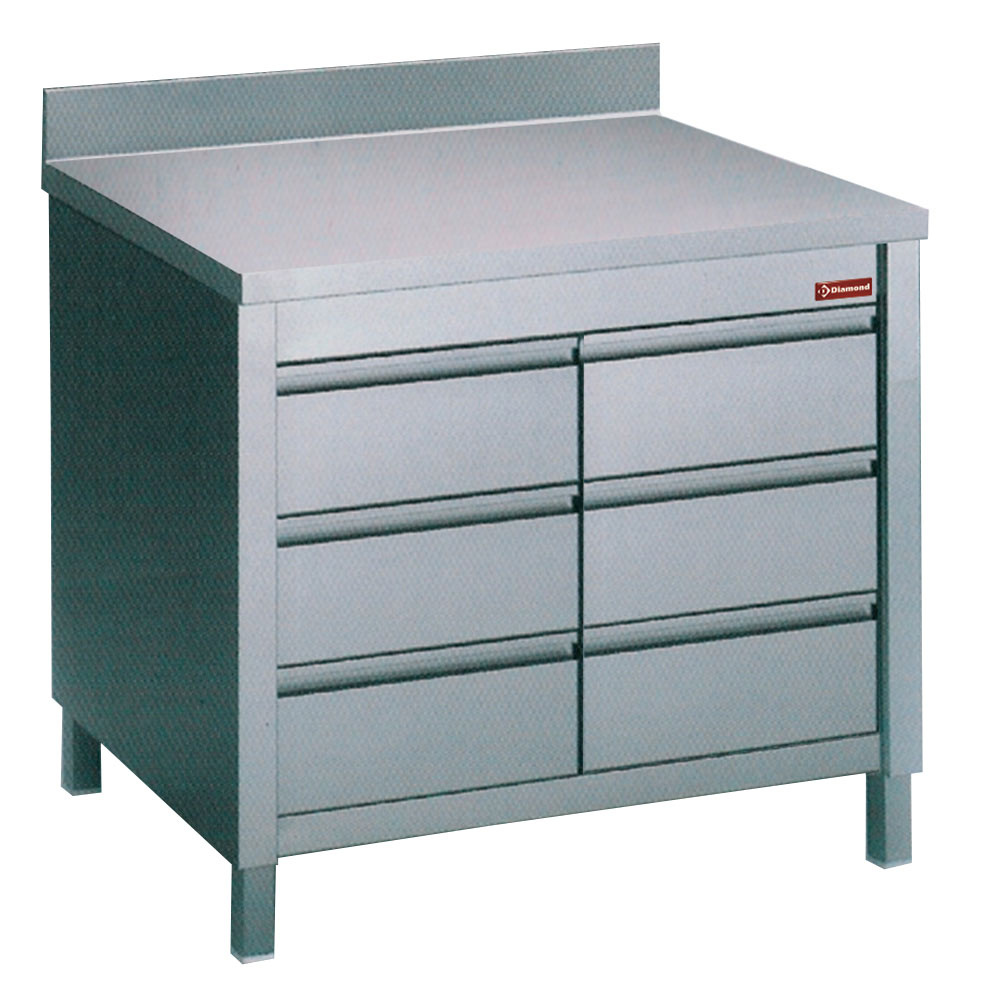 Werktafelkast met 6 laden GN1/1 Werktafelkast met 6 laden GN1/1