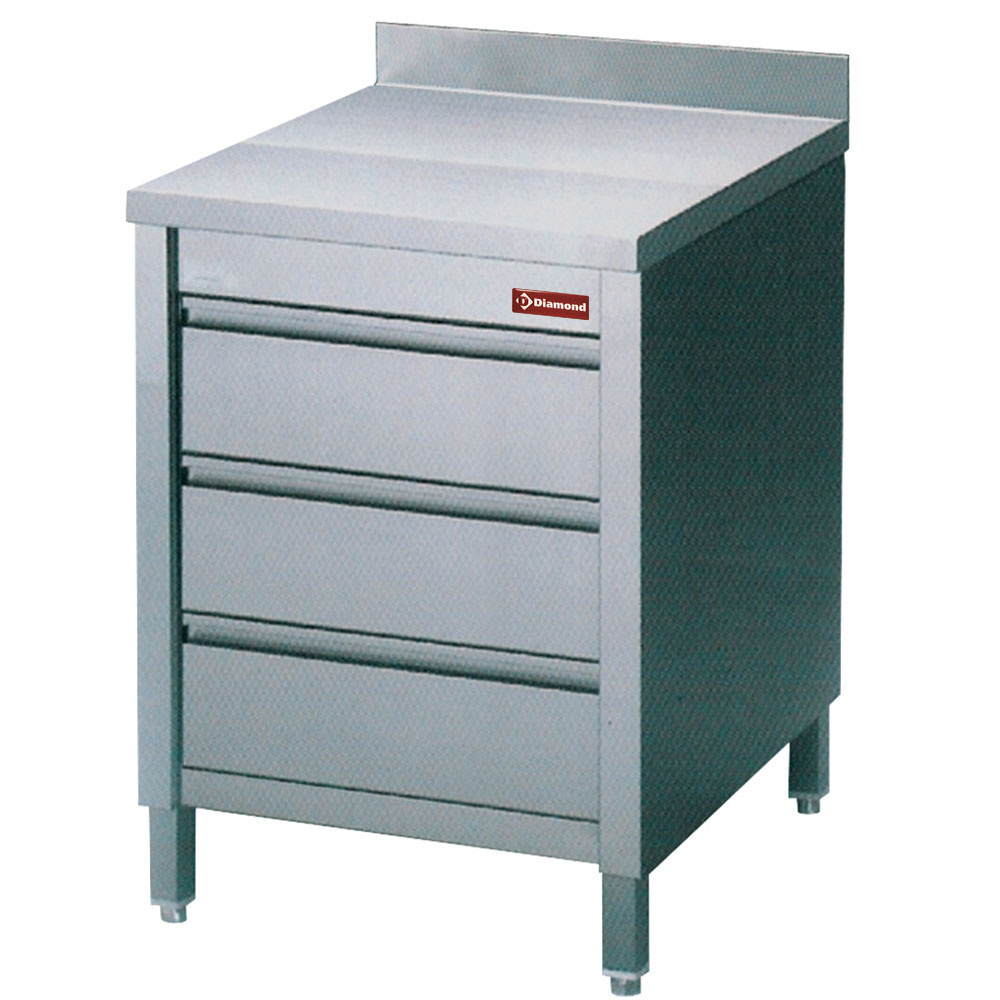 Werktafelkasten met 3 laden GN1/1 Werktafelkasten met 3 laden GN1/1