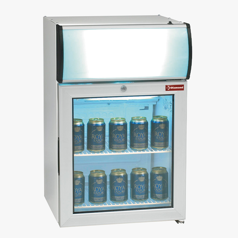 Vitrine tafelmodel positieve T°, 60 liter, met lichtbak Vitrine tafelmodel positieve T°, 60 liter, met lichtbak