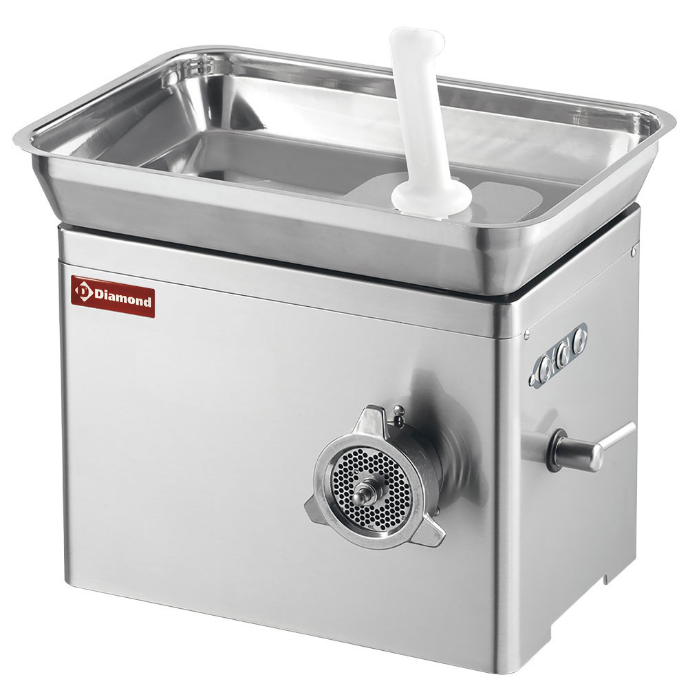 Hakmolen in R.V.S. N° 22, tafelmodel, Unger-systeem (gedeeltelijk), 300 kg/h Hakmolen in R.V.S. N° 22, tafelmodel, Unger-systeem (gedeeltelijk), 300 kg/h