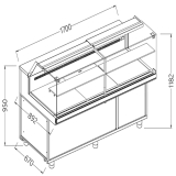 Geventileerde gekoelde vitrines voor snacks_lage ruiten, met groep, met reserve Geventileerde gekoelde vitrines voor snacks_lage ruiten, met groep, met reserve