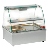 Warmvitrine, bain-marie 2x GN 1/1, panoramische Warmvitrine, bain-marie 2x GN 1/1, panoramische
