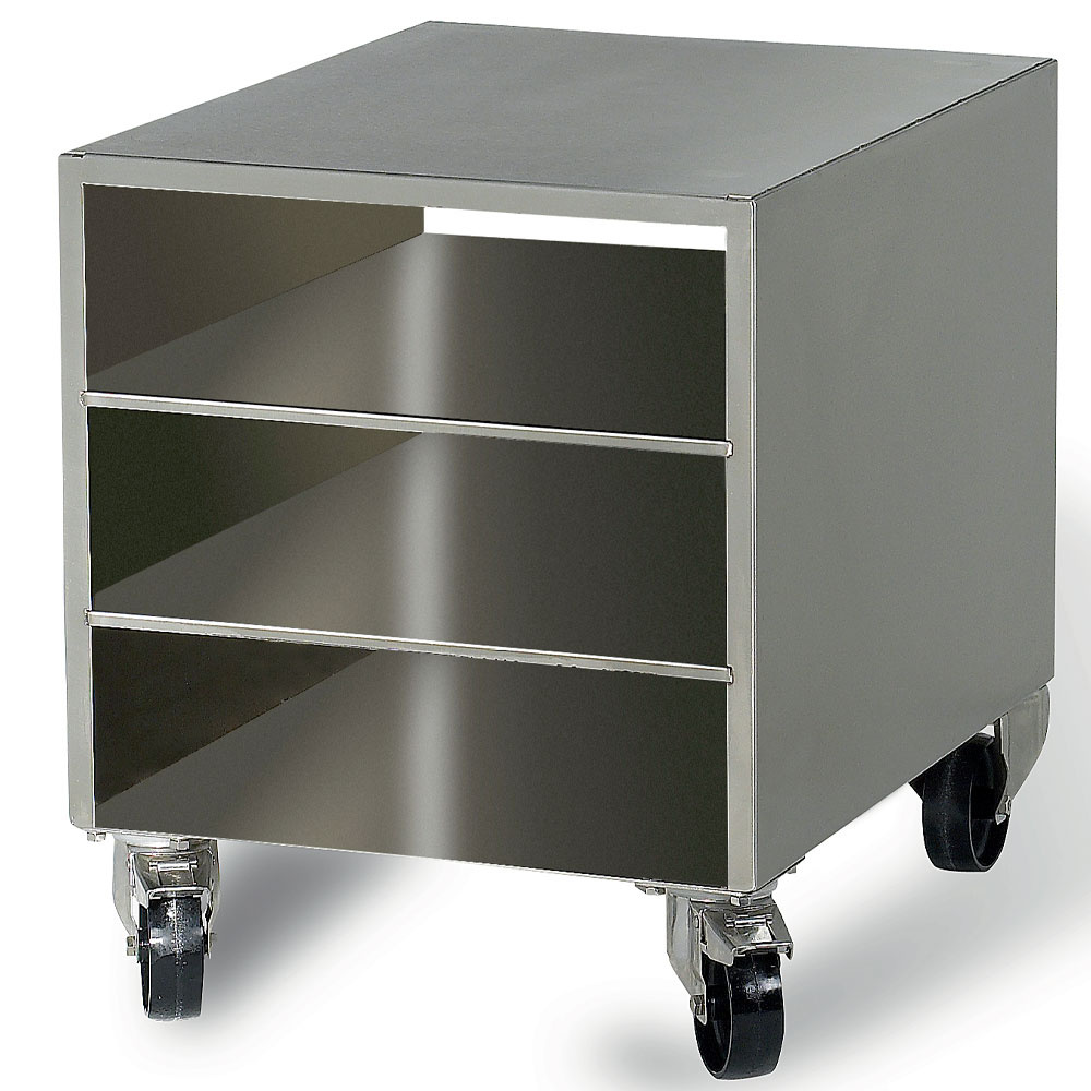 R.V.S. steun kast voor vacuummachine, op wielen, verwijderbaar R.V.S. steun kast voor vacuummachine, op wielen, verwijderbaar