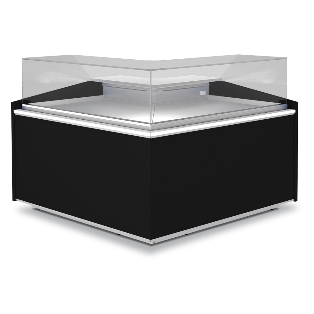 Open hoek 90°, geventileerd, laag glas - ZWART Open hoek 90°, geventileerd, laag glas - ZWART