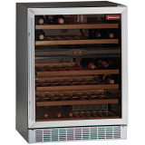 Wijnkast vitrine, geventileerd, 160 Lt., 2 T°, BLACK