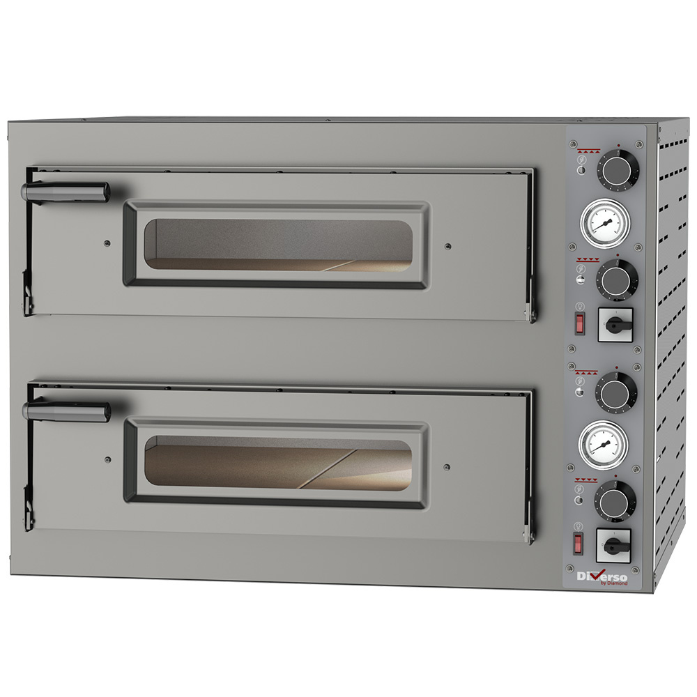 Elektrische oven 2x 4 pizza's diam.330mm, 2 kamers Elektrische oven 2x 4 pizza's diam.330mm, 2 kamers