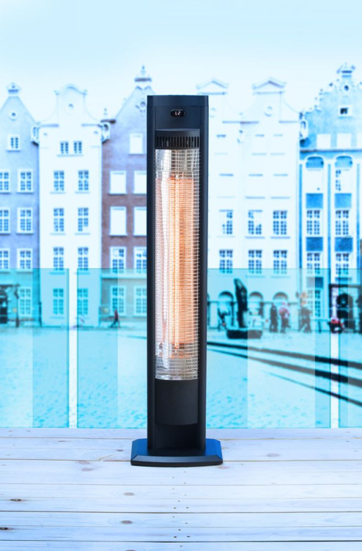 Infrarood terrasverwarmer Tornado, HENDI, Zwart, 230V/2000W, 210x270x(H)1060mm Infrarood terrasverwarmer Tornado, HENDI, Zwart, 230V/2000W, 210x270x(H)1060mm