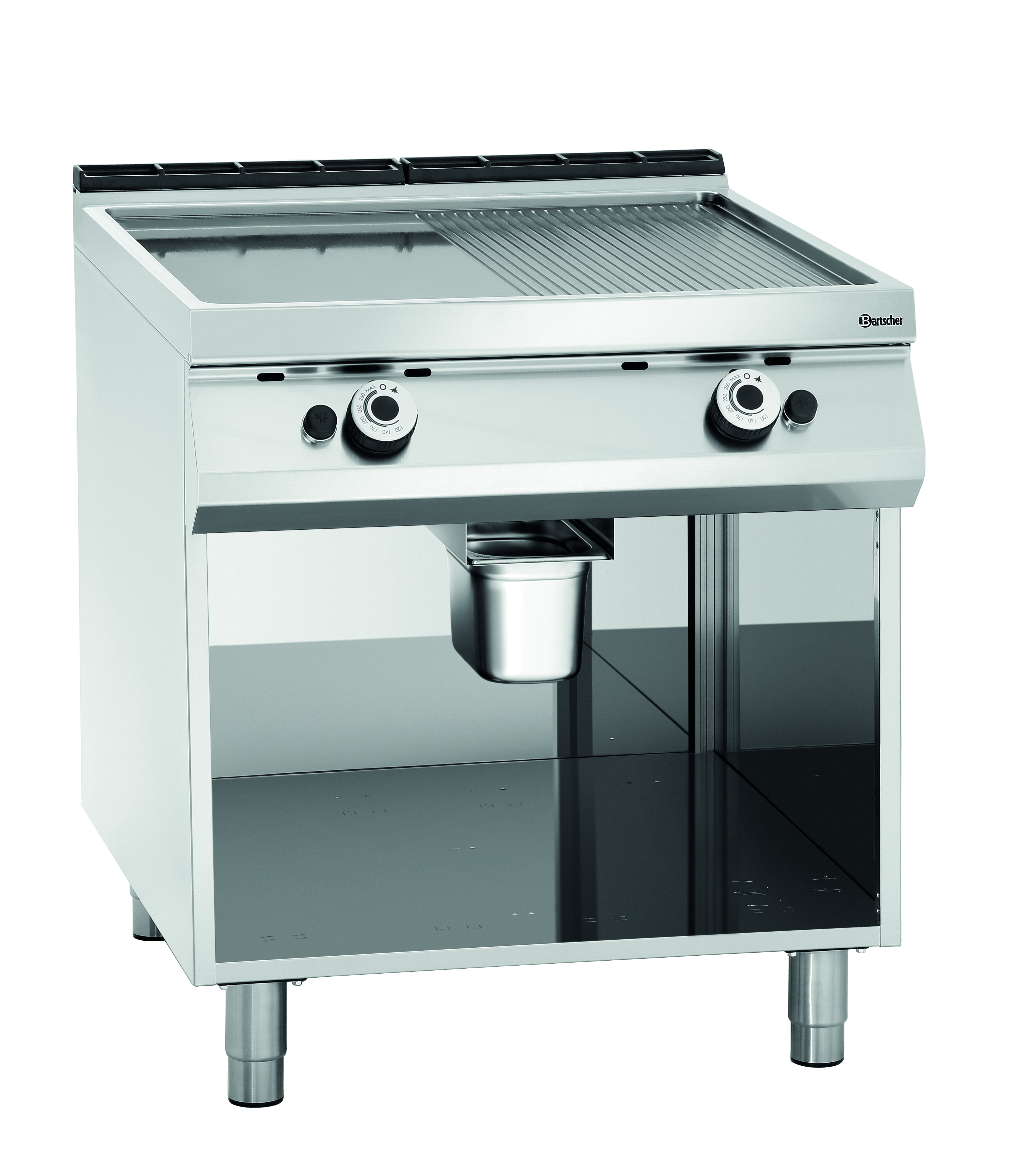 Gas bakplaat, 1/2+1/2, PO Gas bakplaat, 1/2+1/2, PO