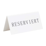 Securit Reserveringstafelstandaards Met Duits: 'reserviert' Witte Acryl Standaarden Met Zwart Lettertype (box 5)
