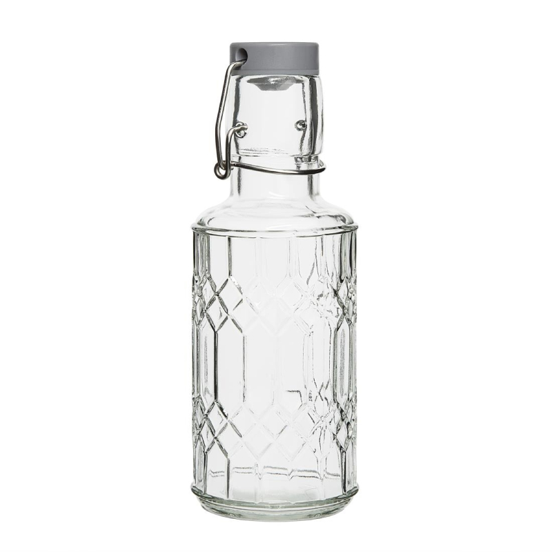 Olympia geo glazen waterfles met stop 380 ml (6 stuks) Olympia geo glazen waterfles met stop 380 ml (6 stuks)