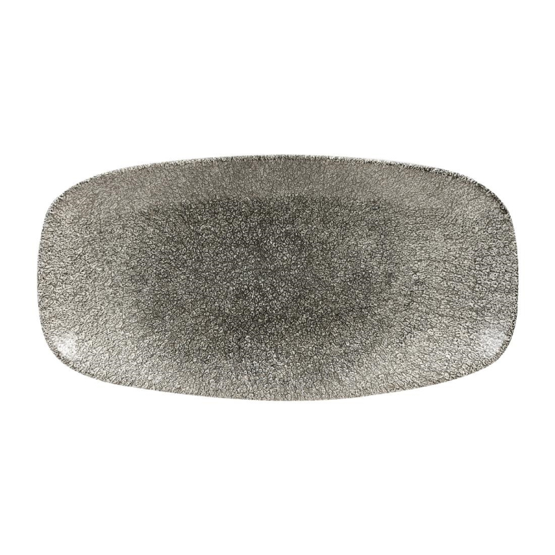 Churchill Raku Quartz Black chefs ovaal bord 29.8 x 15.2 cm pak van 12 Churchill Raku Quartz Black chefs ovaal bord 29.8 x 15.2 cm pak van 12