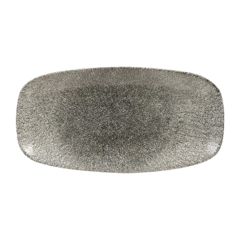 Churchill Raku Quartz Black chefs ovaal bord 35.2 x 18.7 cm pak van 6 Churchill Raku Quartz Black chefs ovaal bord 35.2 x 18.7 cm pak van 6