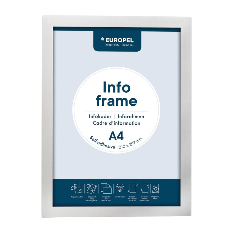 Europel info frame / zelfklevende set 2 stuks a4 zilver Europel info frame / zelfklevende set 2 stuks a4 zilver