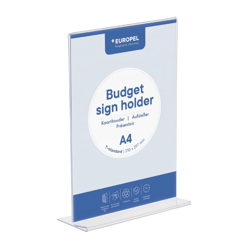 Europel bordhouder budget t-stand a4 portrait Europel bordhouder budget t-stand a4 portrait