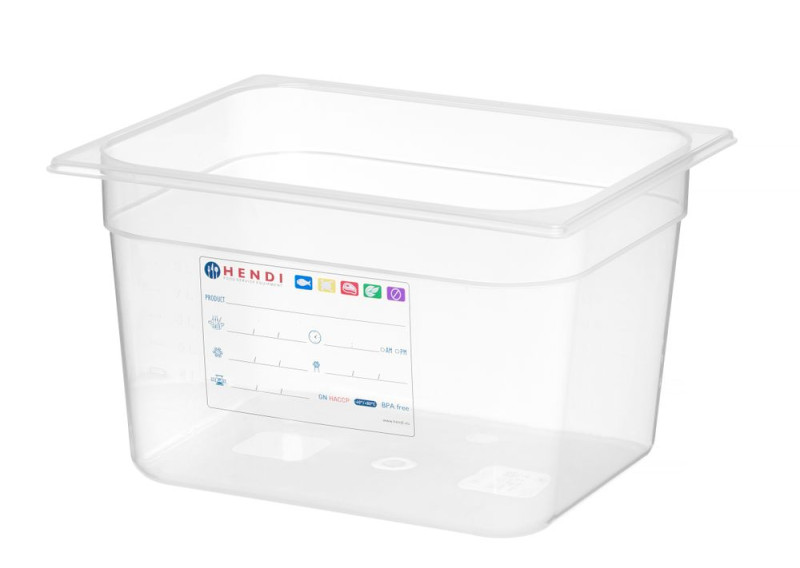 Container GN 1/2, HENDI, GN 1/2, 9,5L, Transparant, 325x265x(H)150mm Container GN 1/2, HENDI, GN 1/2, 9,5L, Transparant, 325x265x(H)150mm