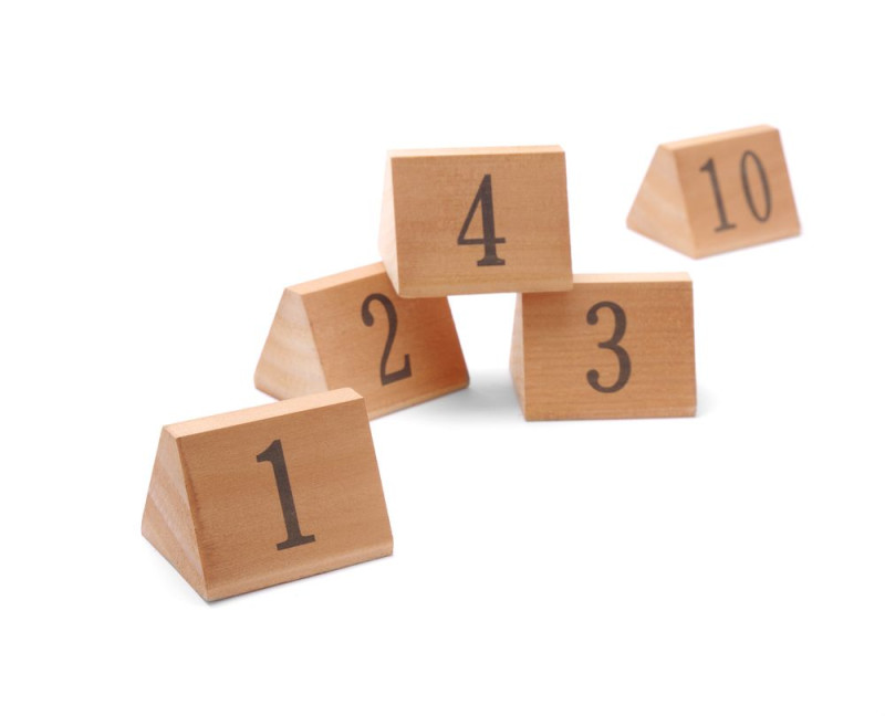 Tafelstandaards genummerd, HENDI, Nummers 1-10, 55x48x(H)44mm Tafelstandaards genummerd, HENDI, Nummers 1-10, 55x48x(H)44mm