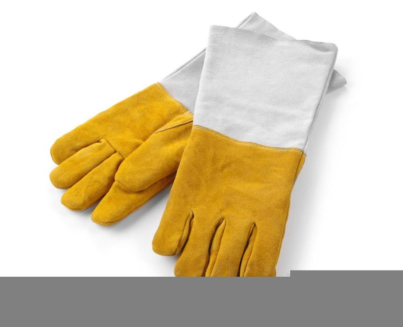 Hittebestendige leren barbecue handschoenen - 2 stuks, HENDI, 2 st., (L)460mm Hittebestendige leren barbecue handschoenen - 2 stuks, HENDI, 2 st., (L)460mm