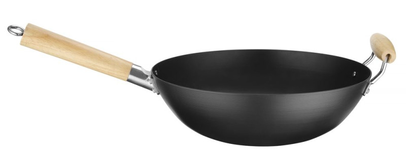 Wok met houten handvat, HENDI, ⌀324x565mm Wok met houten handvat, HENDI, ⌀324x565mm