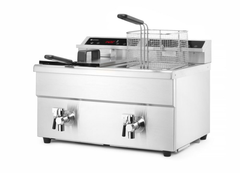 Inductie friteuse met aftapkraan - 2 x 8 l, HENDI, Profi Line, 16L, 230V/7000W, 577x609x(H)410mm Inductie friteuse met aftapkraan - 2 x 8 l, HENDI, Profi Line, 16L, 230V/7000W, 577x609x(H)410mm