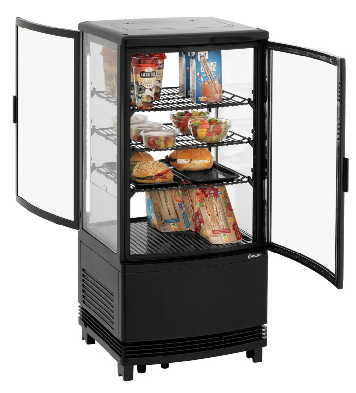 Mini-koelvitrine 75L2T zwart Mini-koelvitrine 75L2T zwart